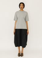 Tibi Mock Neck Unisex T-Shirt in Pumice | Shop Tula