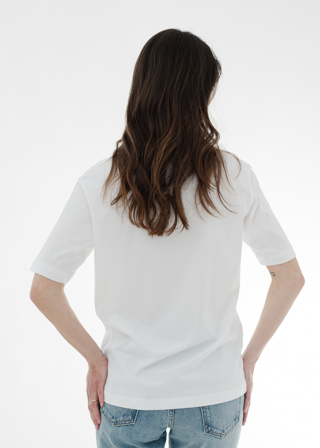 Tibi Mock Neck Unisex T-Shirt in White | Shop Tula