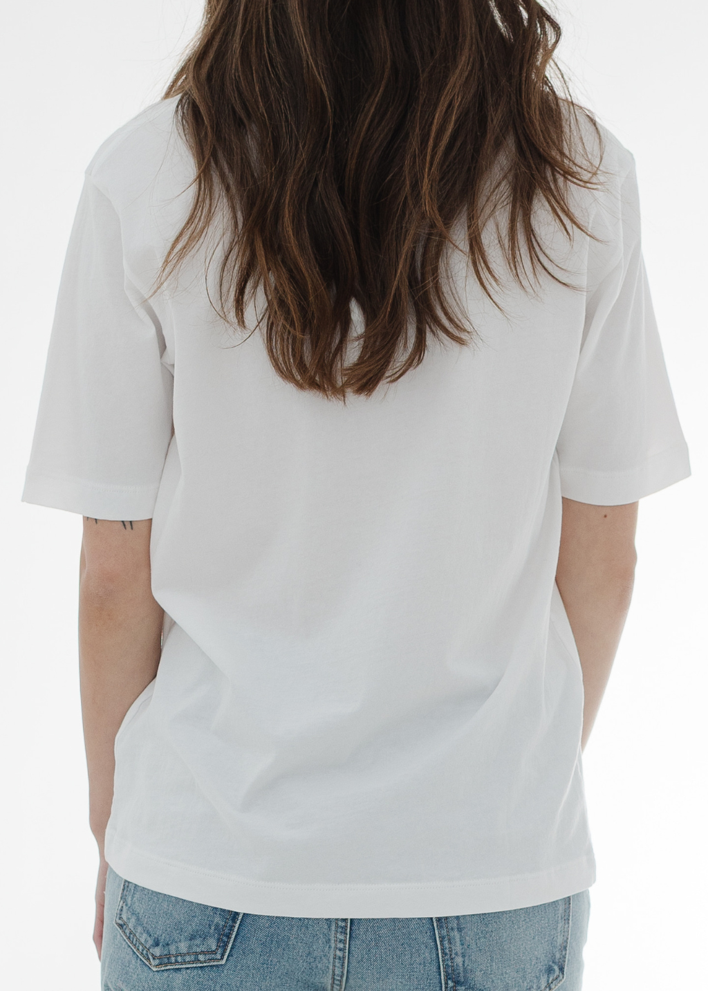 Tibi Mock Neck Unisex T-Shirt in White | Shop Tula