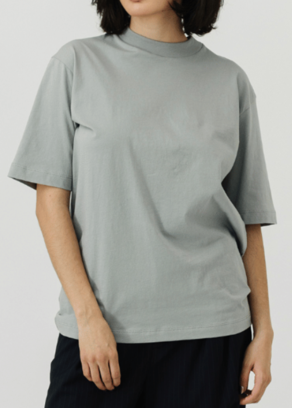 Tibi Mock Neck in Pumice Grey | Shop Tula
