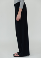 Tibi Relaxed Suiting Triple Pleat Pant in Navy | Shop Tula
