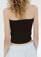 Tibi Ribbed Sweater Tube Top in Brown | Shop Tula