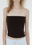 Tibi Ribbed Sweater Tube Top in Brown | Shop Tula