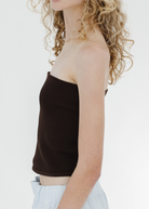 Tibi Ribbed Sweater Tube Top in Brown | Shop Tula