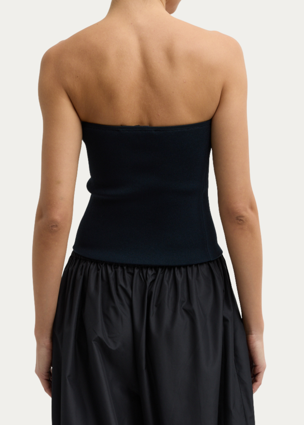 Tibi Ribbed Sweater Tube Top in Navy | Shop Tula