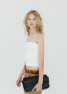 Tibi Ribbed Sweater Tube Top in White | Shop Tula