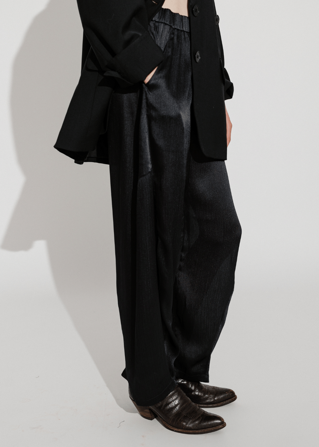 Tibi Satin Plisse Winslow Pant | Shop Tula