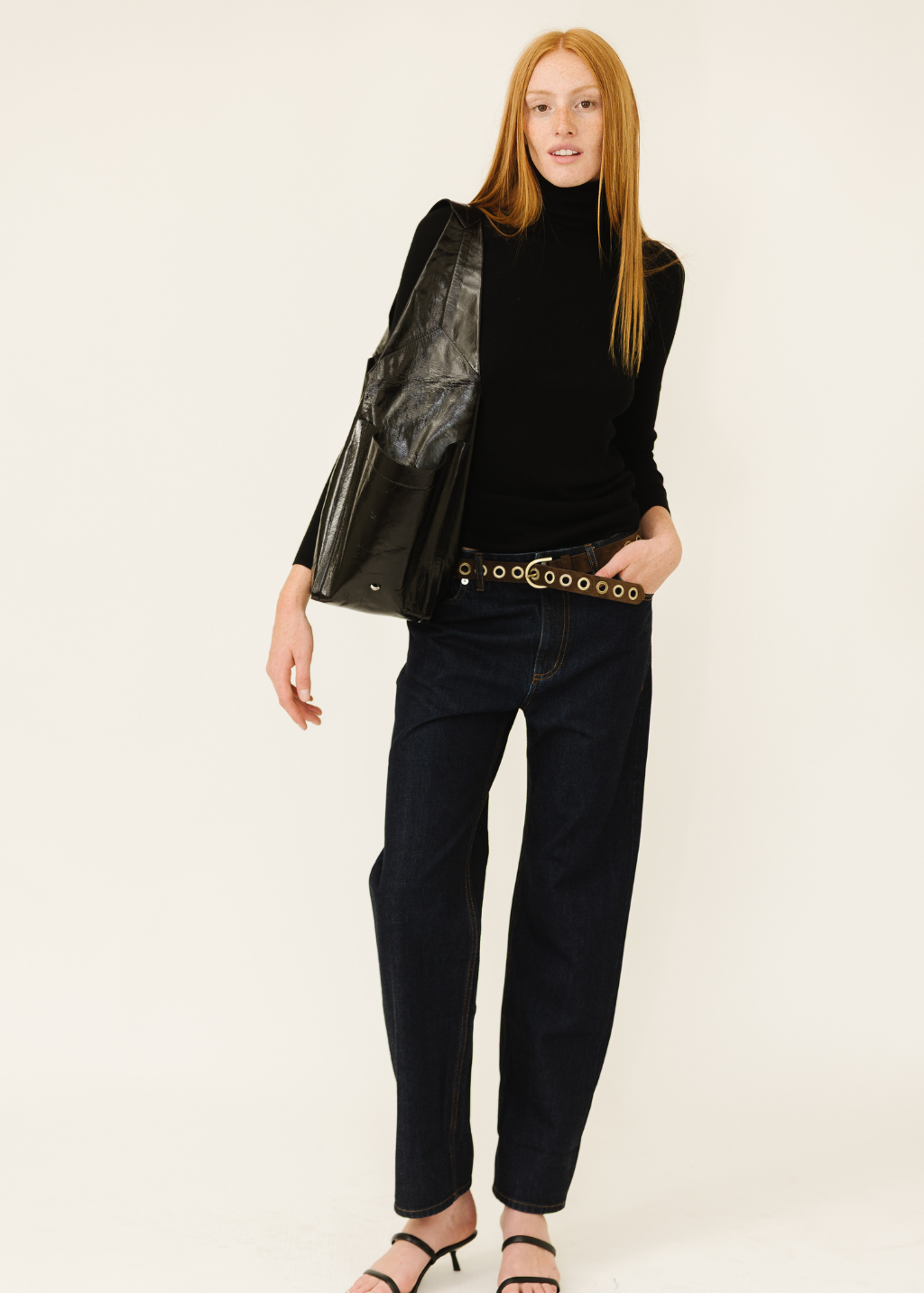 Tibi Selvage Denim 5 Pocket Alec Jean in Dark | Shop Tula