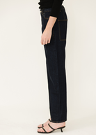 Tibi Selvage Denim 5 Pocket Alec Jean in Dark | Shop Tula