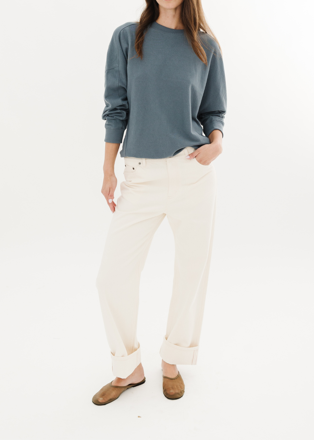 Tibi Selvedge Denim Alec Jean in Natural |  Shop Tula