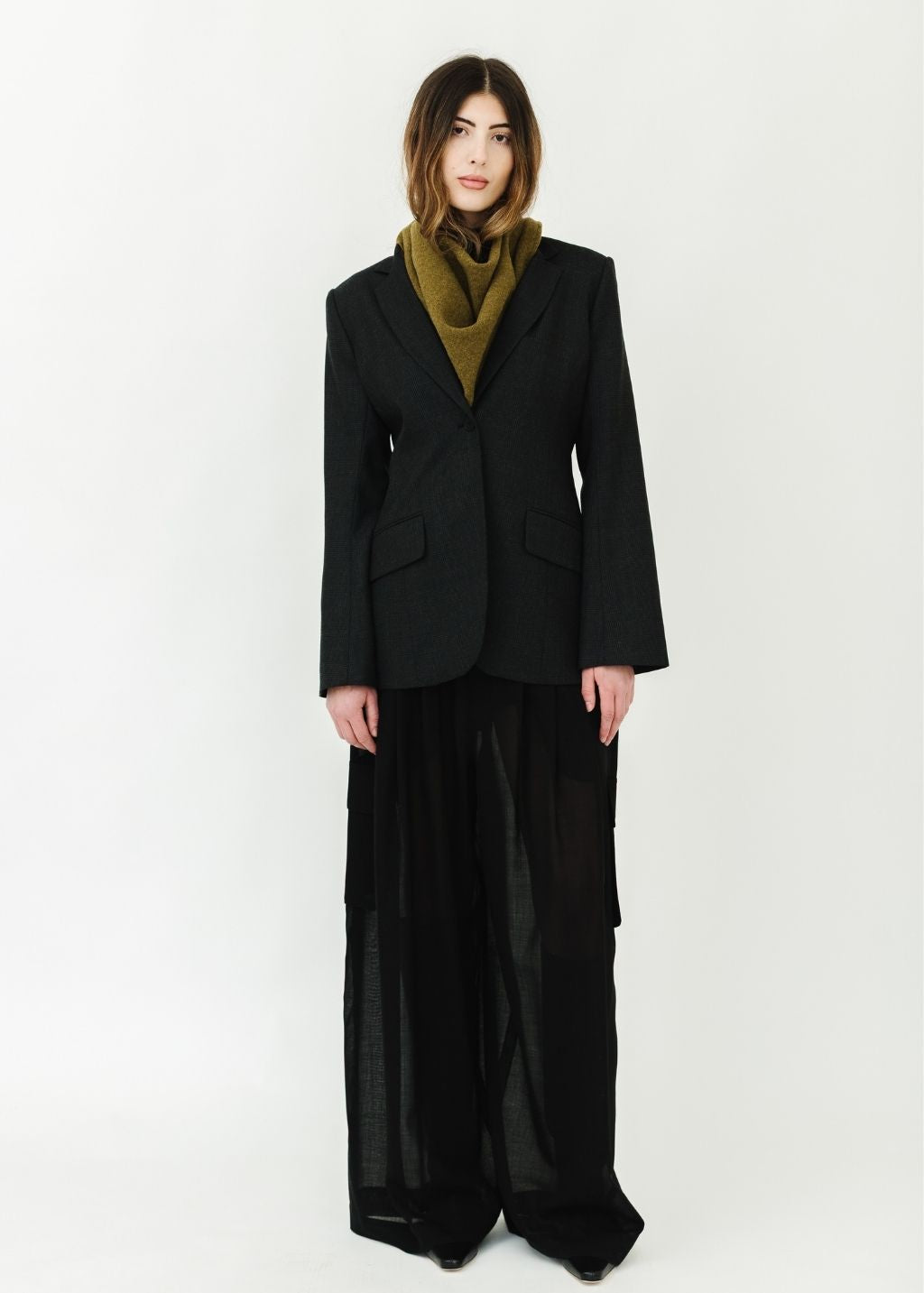 Tibi Sheer Wool Gauze Triple Pleat Pant | Shop Tula