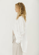 Tibi Shirting Gabe Oversized Cotton Shirt in White | Shop Tula