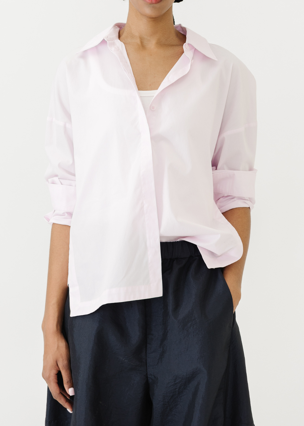 Tibi Shirting Gabe Oversized Shirt in Pink | Shop Tula
