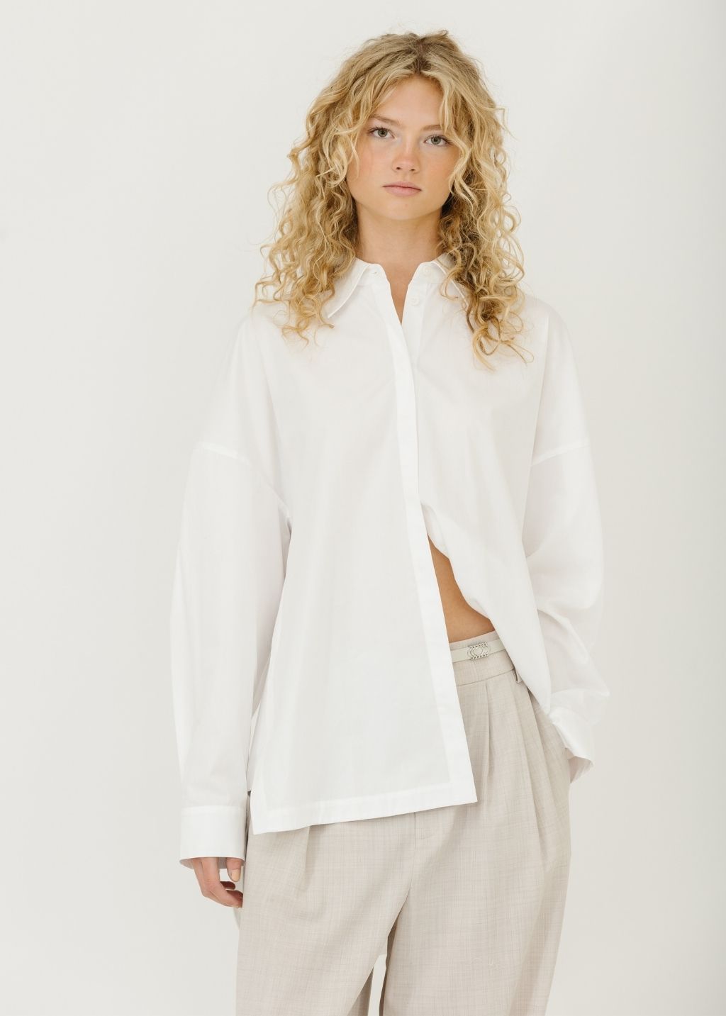 Tibi Shirting Gabe Oversized Shirt in White | Shop Tula