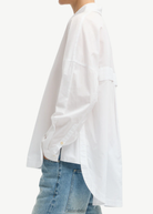 Tibi Shirting Gabe Oversized Shirt in White | Shop Tula