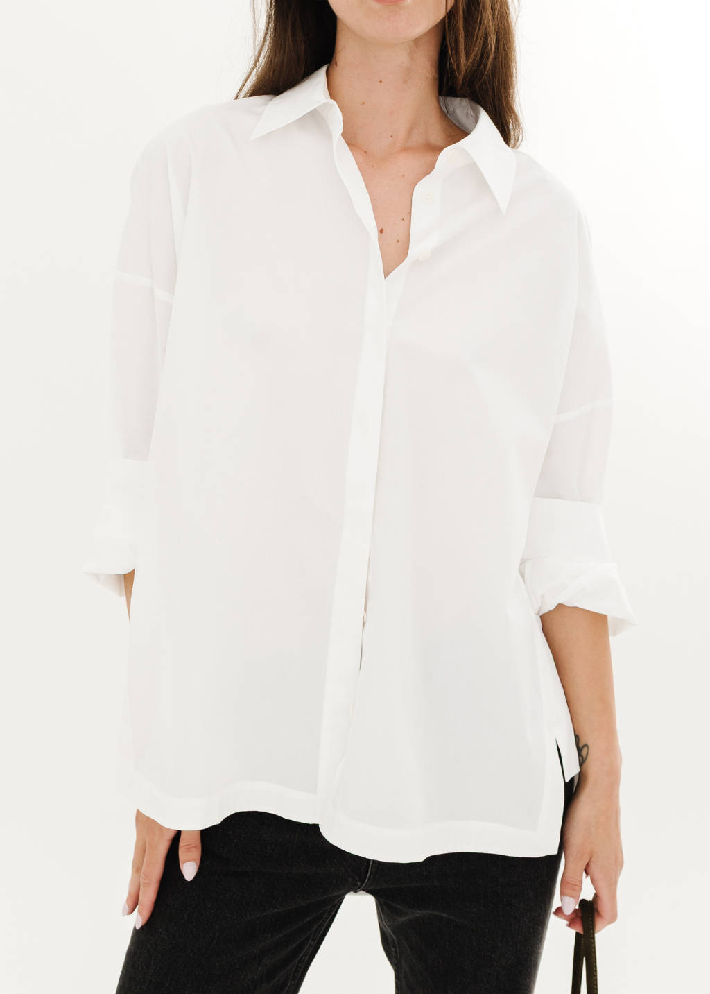 Tibi Shirting Gabe Oversized Shirt in White | Shop Tula