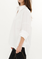 Tibi Shirting Gabe Oversized Shirt in White | Shop Tula