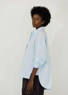 Tibi Shirting Gabe Shirt in Blue | Shop Tula
