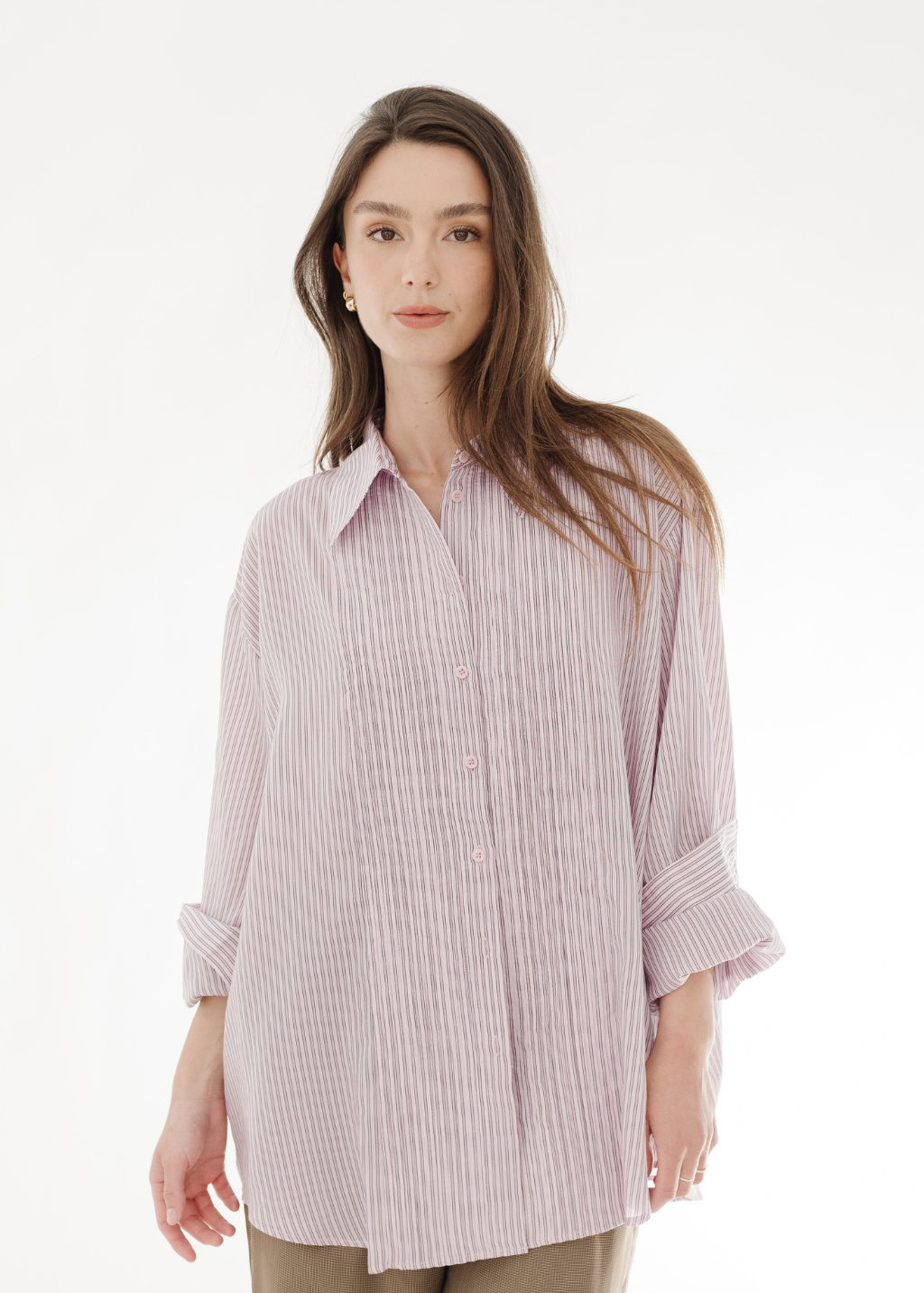 Tibi Silk Striped Pintucked Shirt | Shop Tula