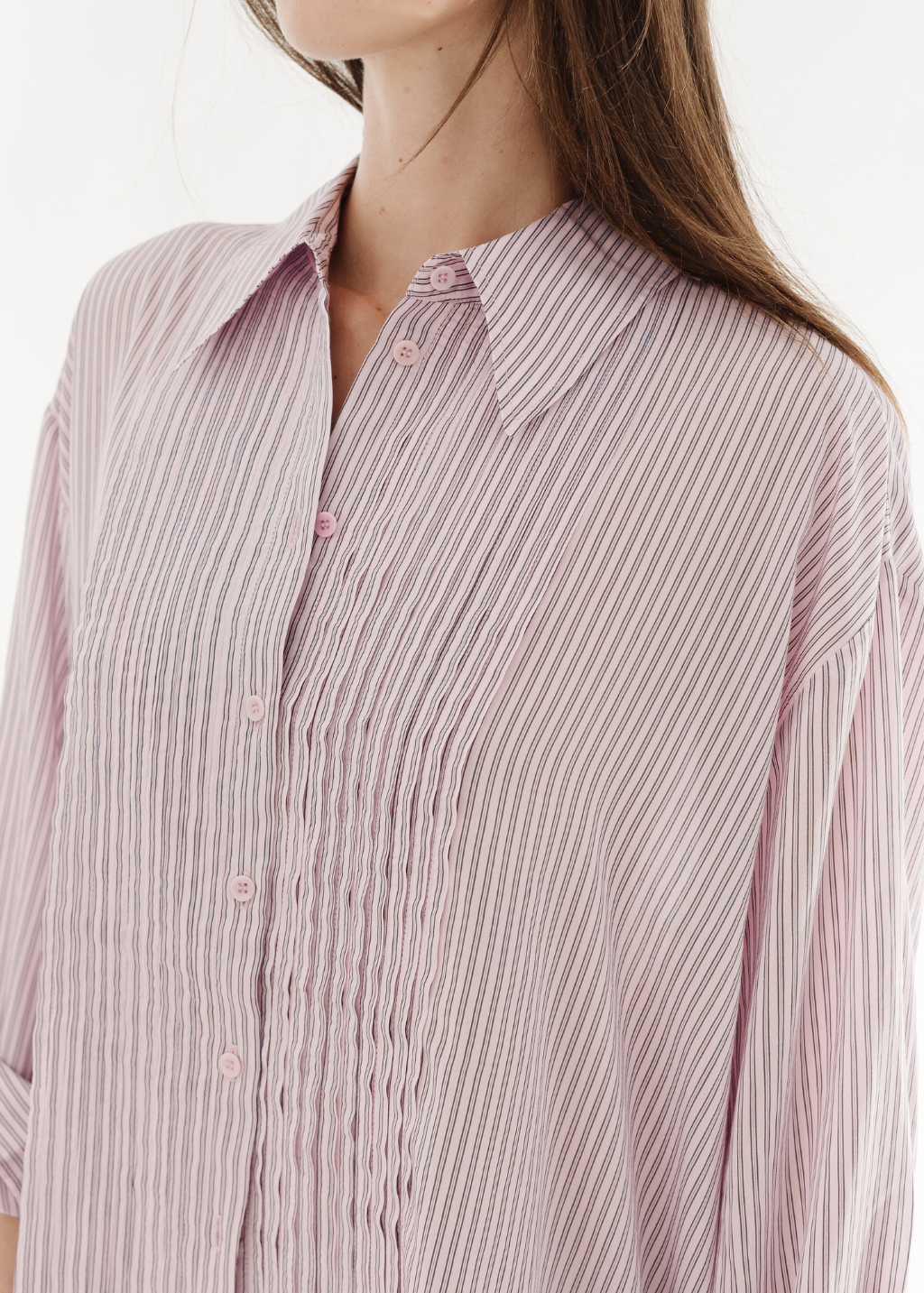 Tibi Silk Striped Pintucked Shirt | Shop Tula