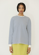 Tibi Striped Perfect T Crewneck Unisex Long Sleeve | Shop Tula