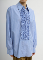 Tibi Striped Shirting Easy Tuxedo Shirt | Shop Tula