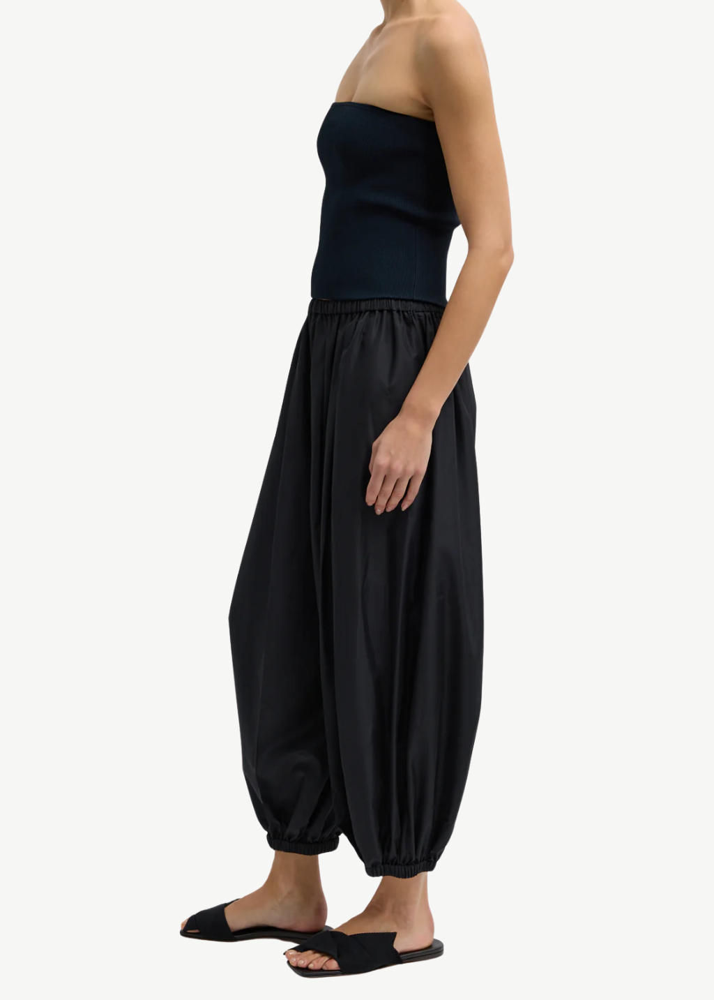 Tibi Summer Nylon Zeppelin Pant in Black | Shop Tula