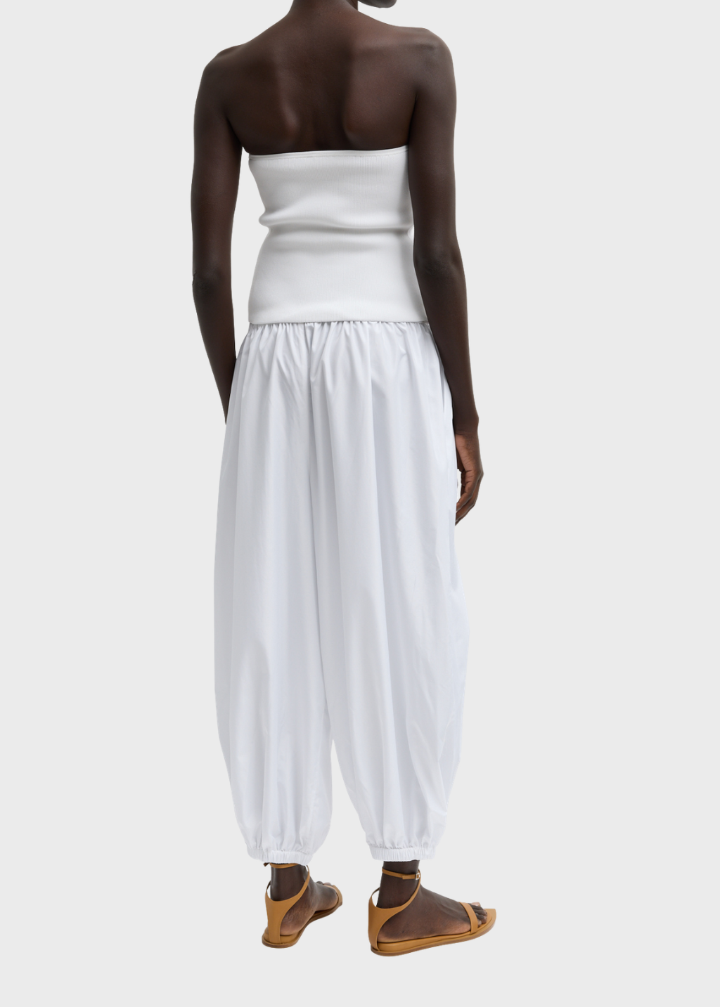 Tibi Summer Nylon Zeppelin Pant in White | Shop Tula