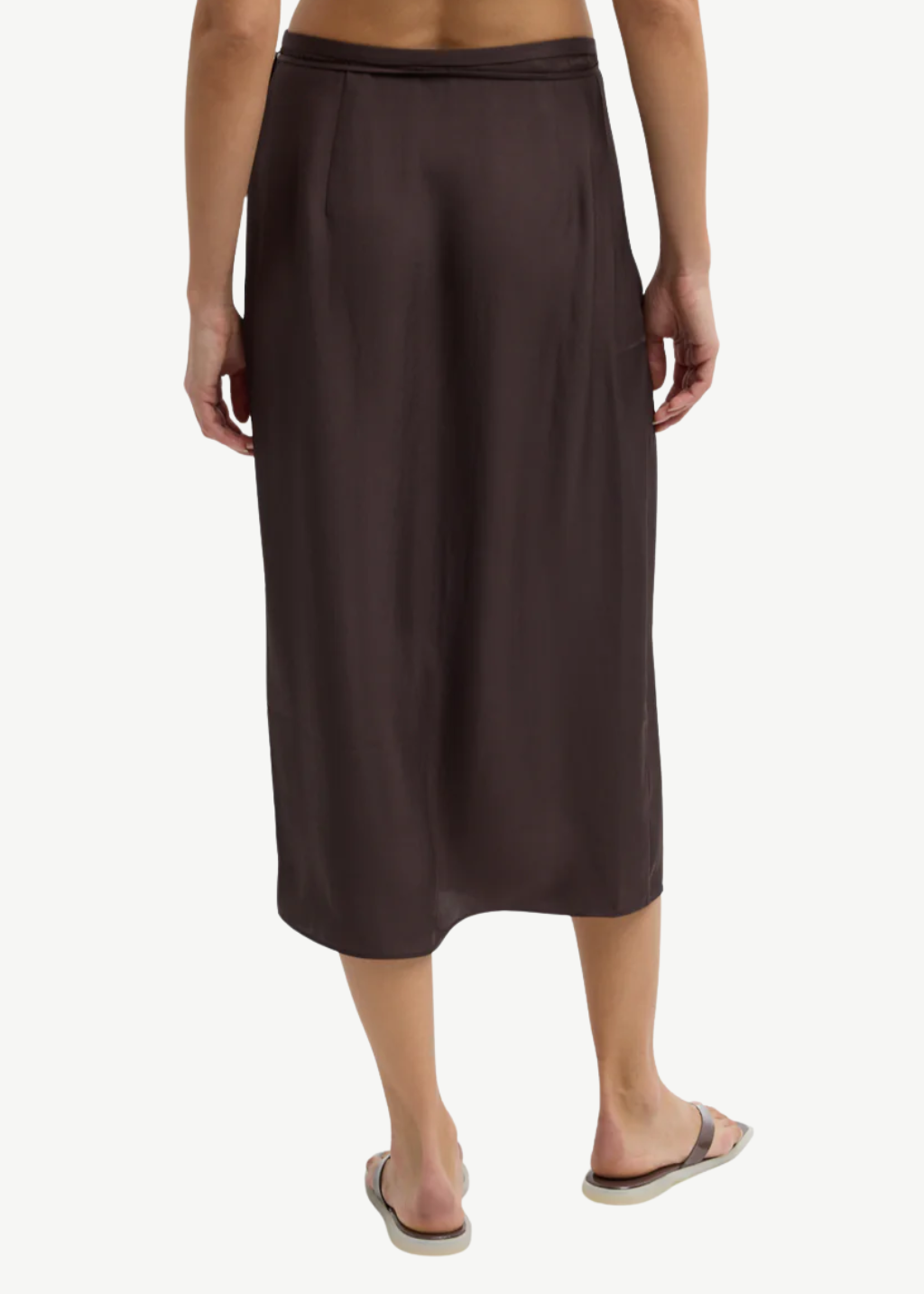 Tibi Summer Slip Wrap Skirt in Chocolate Brown | Shop Tula