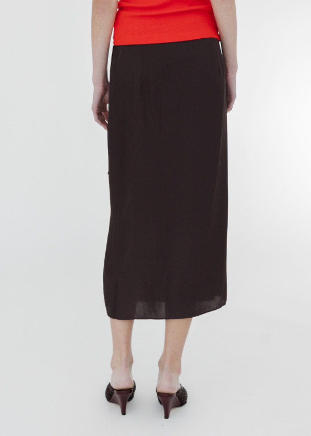 Tibi Summer Slip Wrap Skirt in Chocolate Brown | Shop Tula