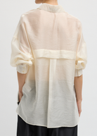 Tibi Summer Voile Oversized Shirt in Ivory | Shop Tula