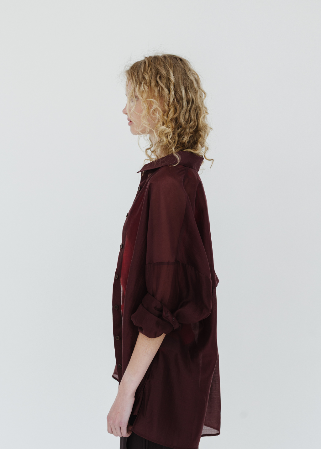 Tibi Summer Voile Oversized Shirt in Russet Brown | Shop Tula