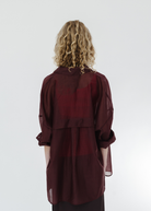 Tibi Summer Voile Oversized Shirt in Russet Brown | Shop Tula