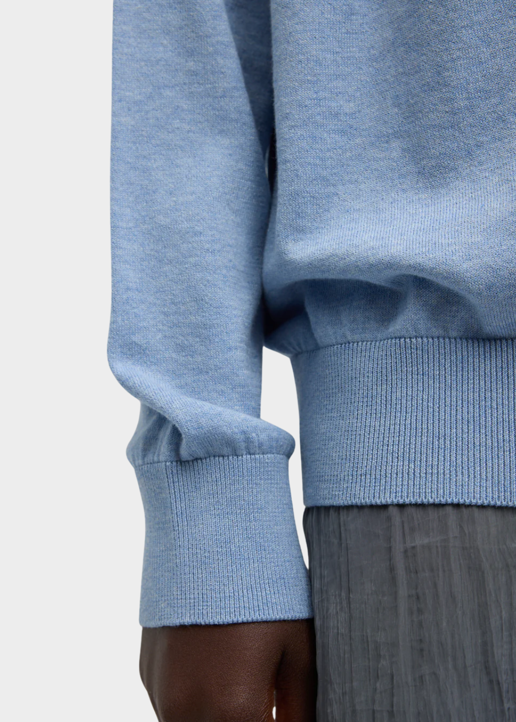Tibi Super Fine Gauge Perfect Men's Pullover in Blue | Shop Tula