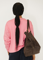 Tibi Super Fine Perfect V Neck Pullover in Pink | Shop Tula