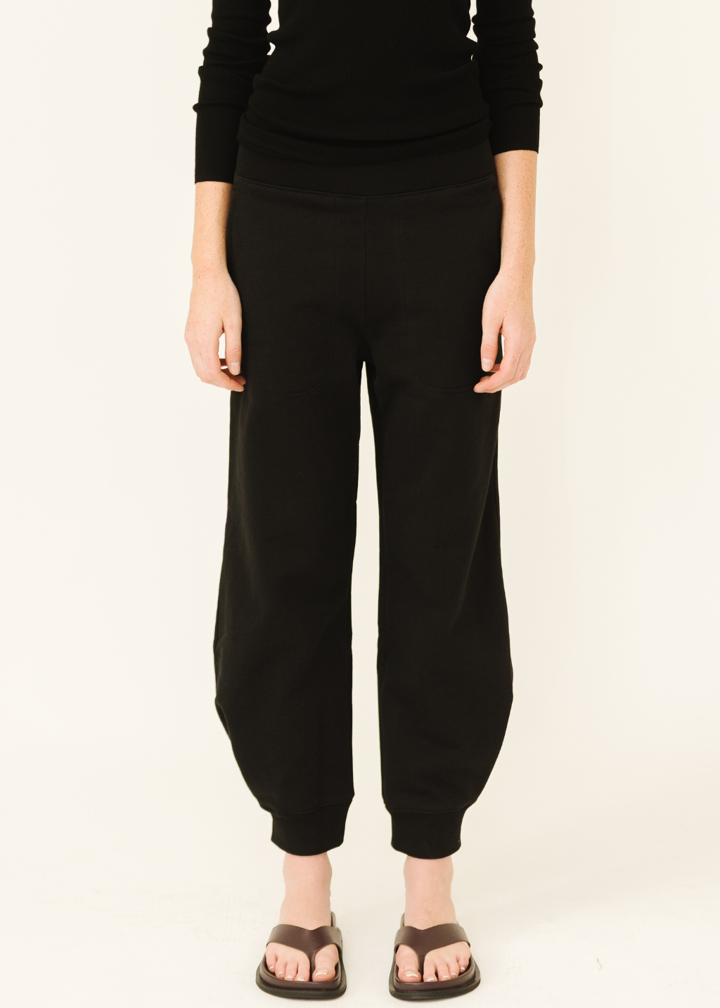 Tibi Sweatshirt Program Calder Sweatpant in Black | Shop Tula