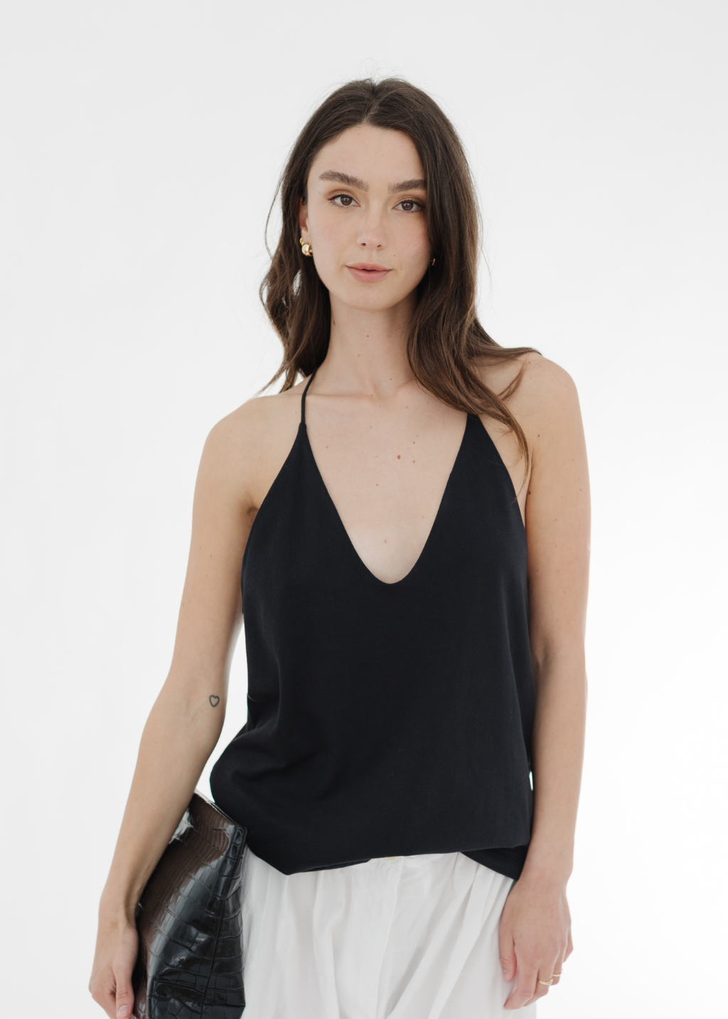 Tibi T-Shirt Program Racerback Tank in Black | Shop Tula