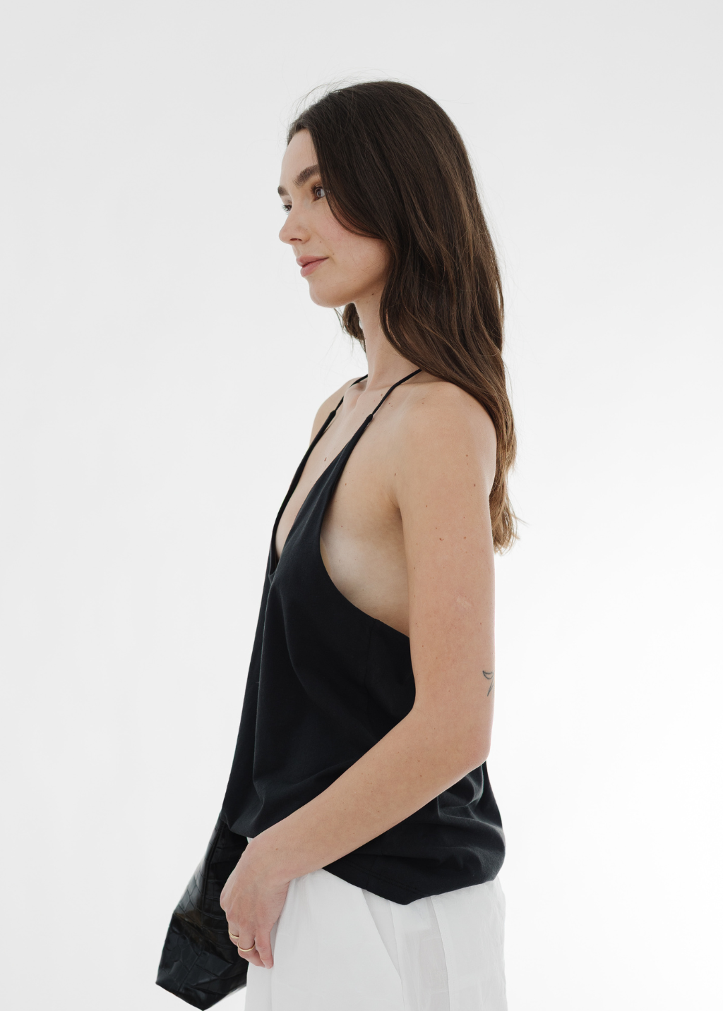Tibi T-Shirt Program Racerback Tank in Black | Shop Tula