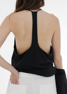 Tibi T-Shirt Program Racerback Tank in Black | Shop Tula