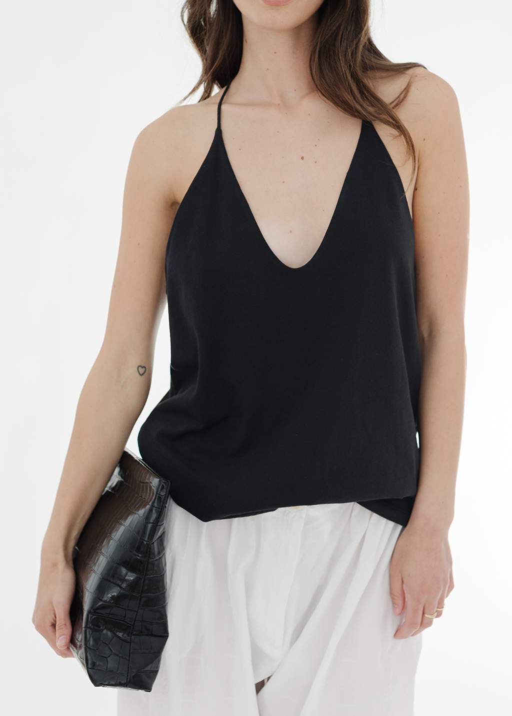 Tibi T-Shirt Program Racerback Tank in Black | Shop Tula