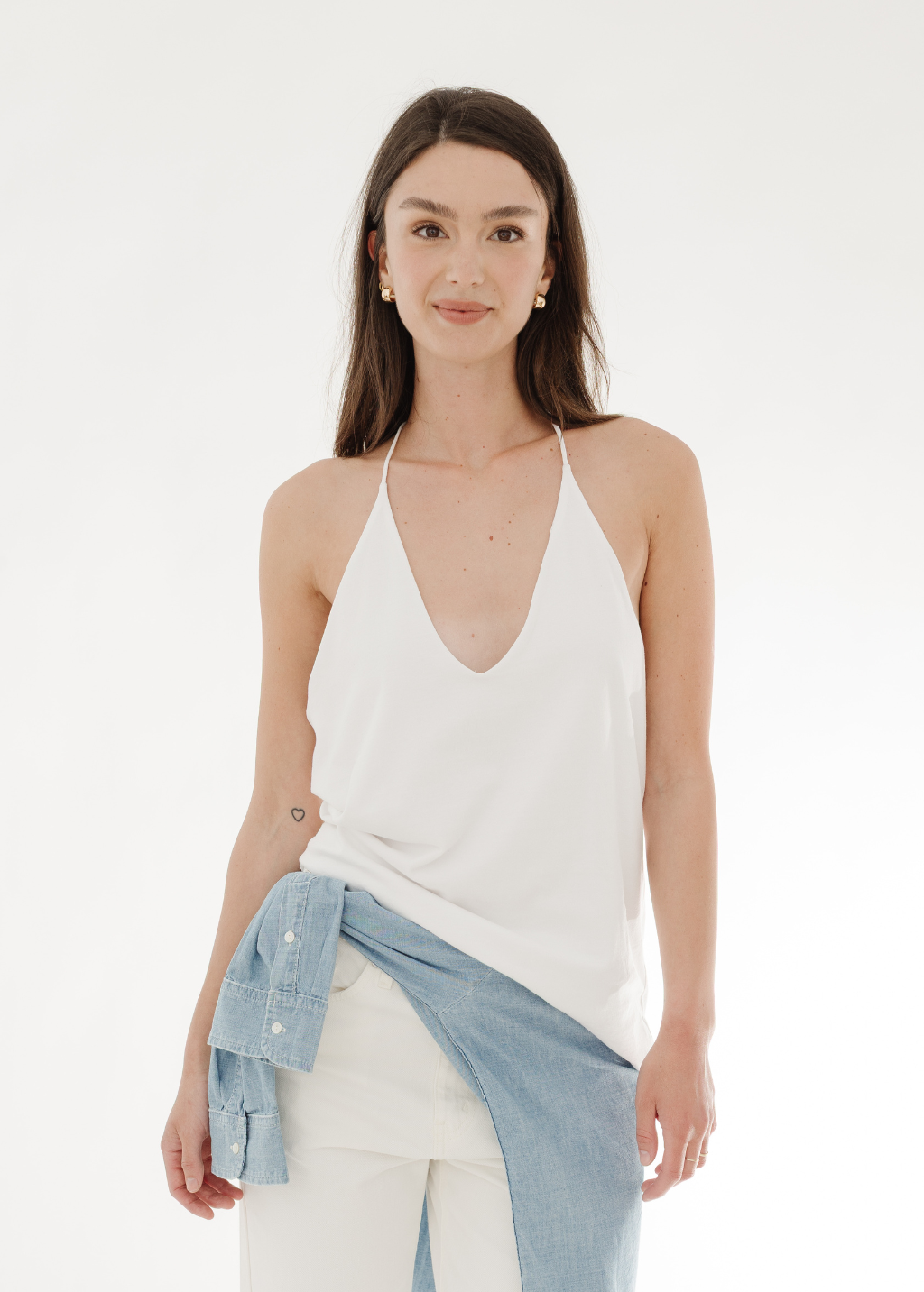 Tibi T-Shirt Program Racerback Tank in White | Shop Tula