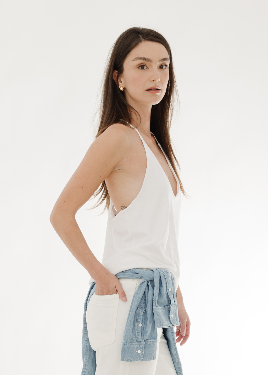 Tibi T-Shirt Program Racerback Tank in White | Shop Tula