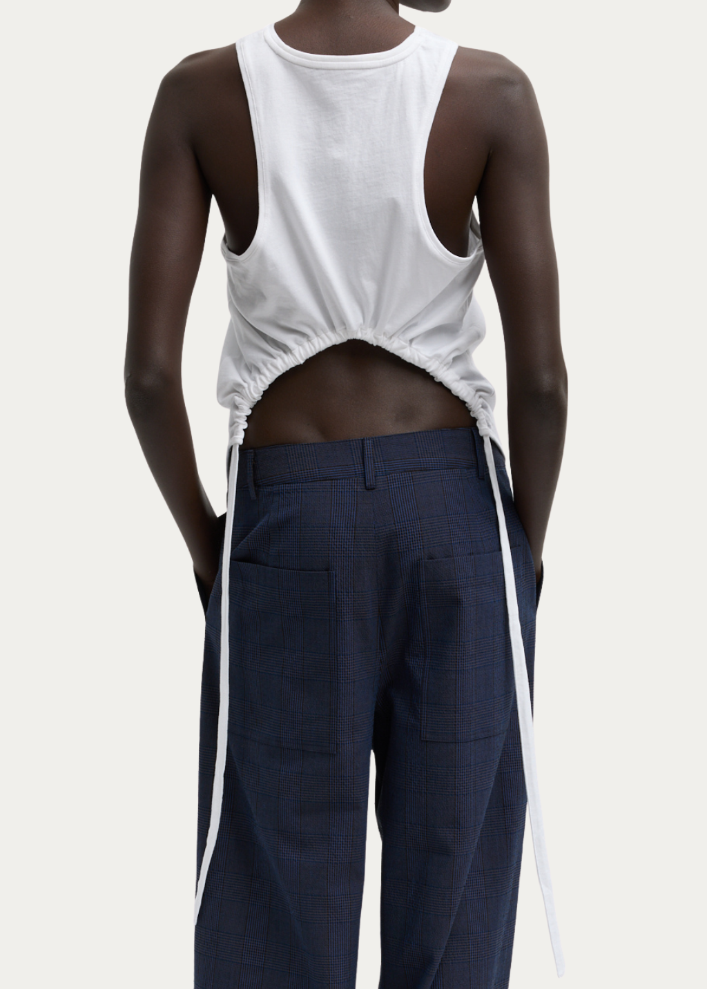 Tibi T-Shirtirting Shirred Tank in White | Shop Tula