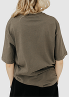 Tibi T-shirt Program Mock Neck Unisex T in Dune | Shop Tula