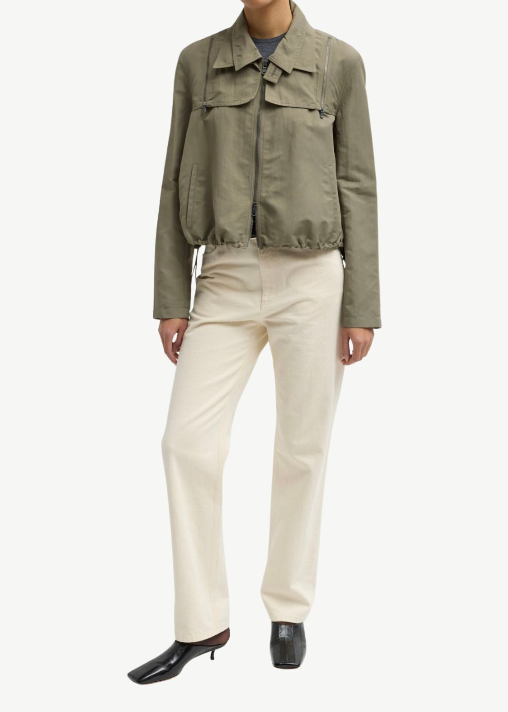 Tibi Techy Twill Trapeze Anorak Bomber | Shop Tula