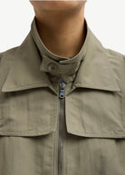 Tibi Techy Twill Trapeze Anorak Bomber in Hazelnut | Shop Tula