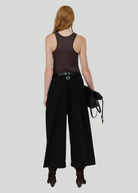 Tibi Triple Pleat Cropped Pant in Black | Shop Tula