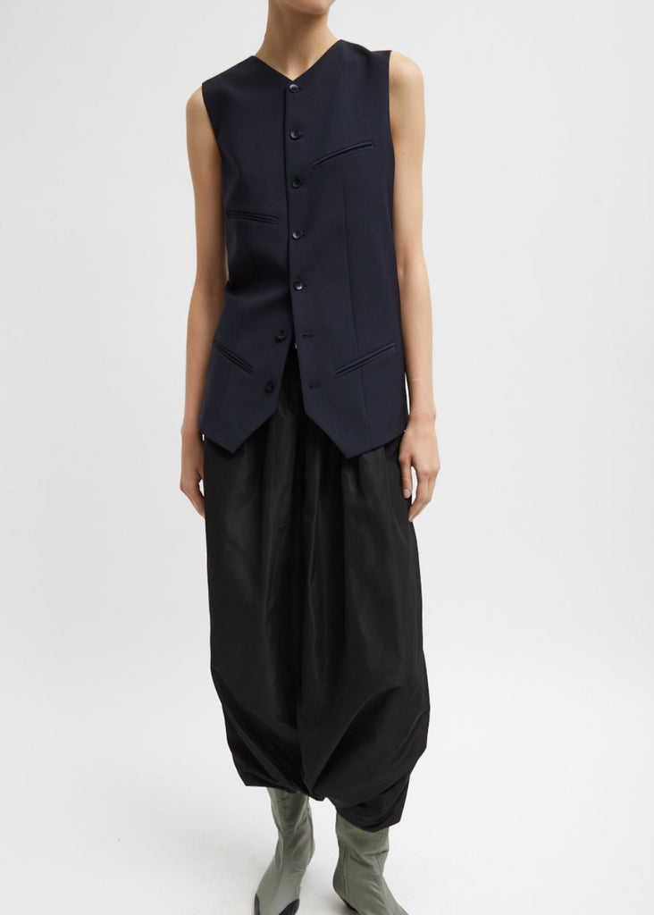 Tibi Tropical Wool Easy Vest in Navy | Tula's Online Boutique