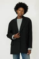 Tibi Tropical Wool Liam Blazer in Black | Shop Tula