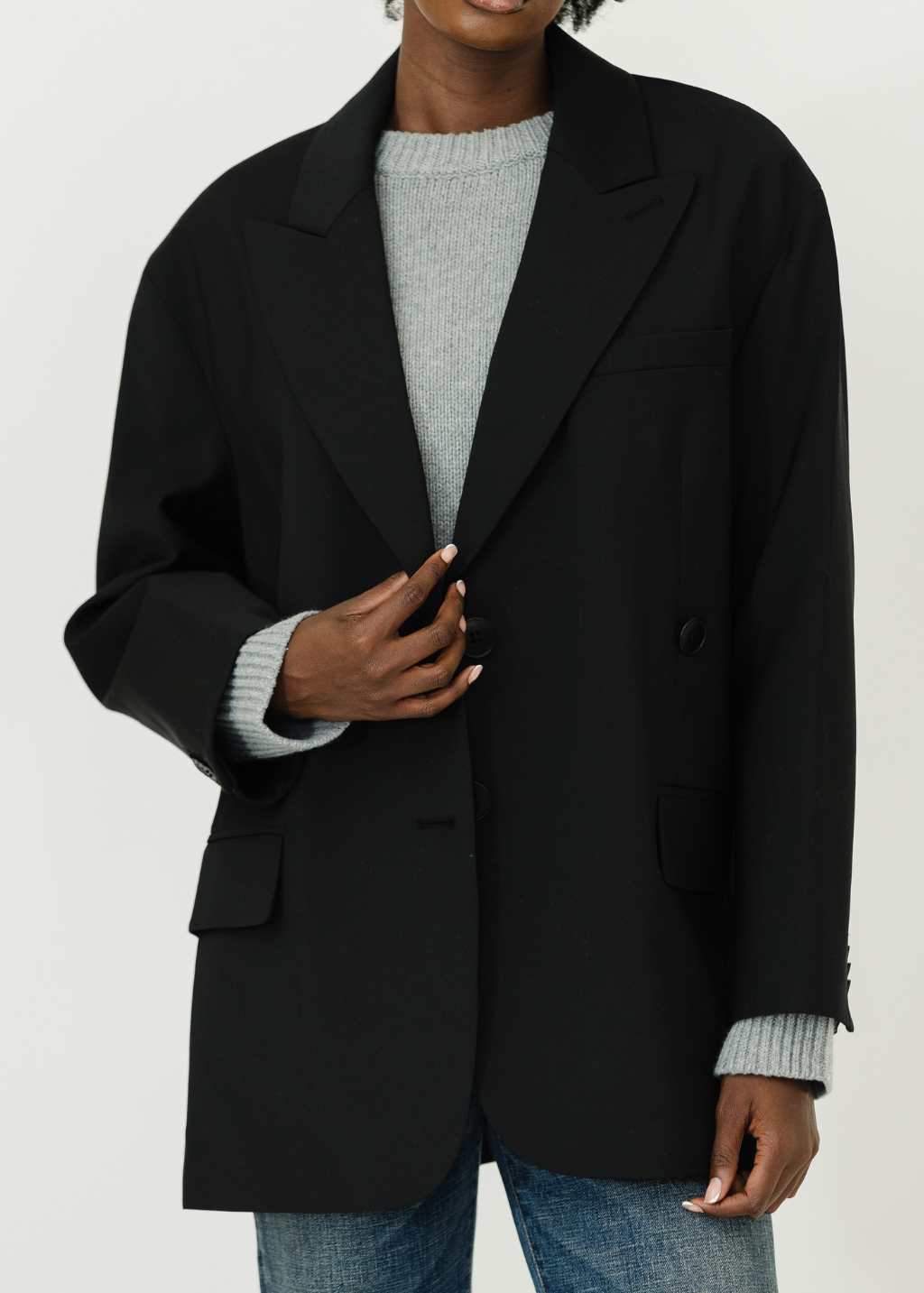 Tibi Tropical Wool Liam Blazer in Black | Shop Tula